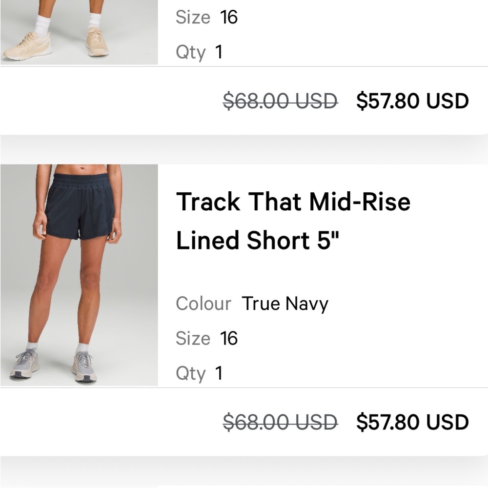 Lululemon Athletica Navy Athletic Shorts